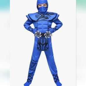 Spooktacular Creations Boy's Ninja Outfit Blue Sz Small